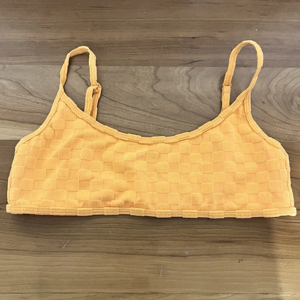Pacsun Women's Positano Terry Tank Bikini‎ Top Yellow Orange Color Size Small